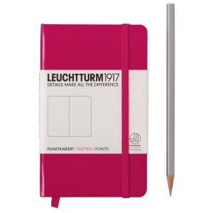 367520 Блокнот в точечку бордовый Pocket Leuchtturm 1917