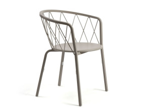 Металлический штабелируемый садовый стул с подлокотниками