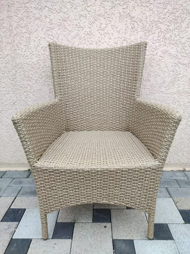91024331 Кресло садовое Calamusdon Кипр 67x65x90 см искусственный ротанг бежево-коричневый STLM-0961827