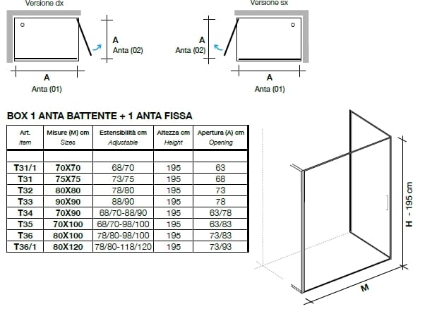 Угловая душевая кабина из хрусталя с распашной дверью Metidea топ ARCH-00143207 - Вид №2