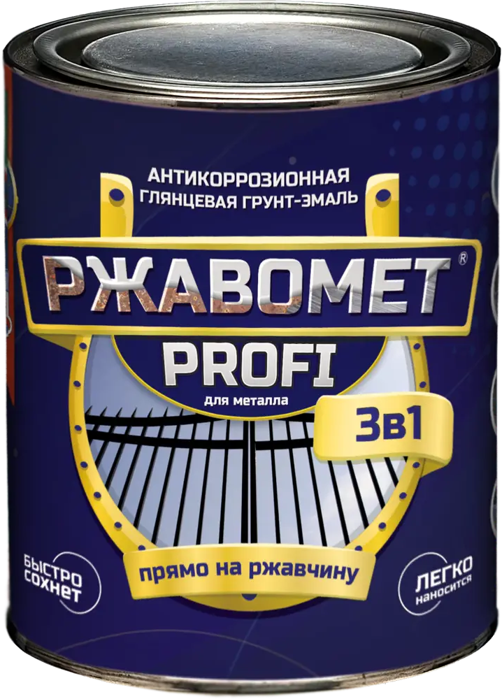 91583823 Грунт-эмаль по ржавчине 3 в 1 Красковия Ржавомет Profi цвет RAL 3009 коричневый полуглянцевый 0.9 л STLM-0853096
