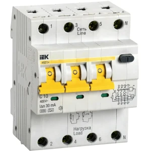 91141966 Дифференциальный автомат Iek 34 3P C10 А 30 мА 6 кА C MAD22-6-010-C-30 STLM-1533314