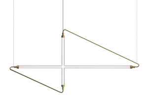 Стеклянный и металлический подвесной светильник