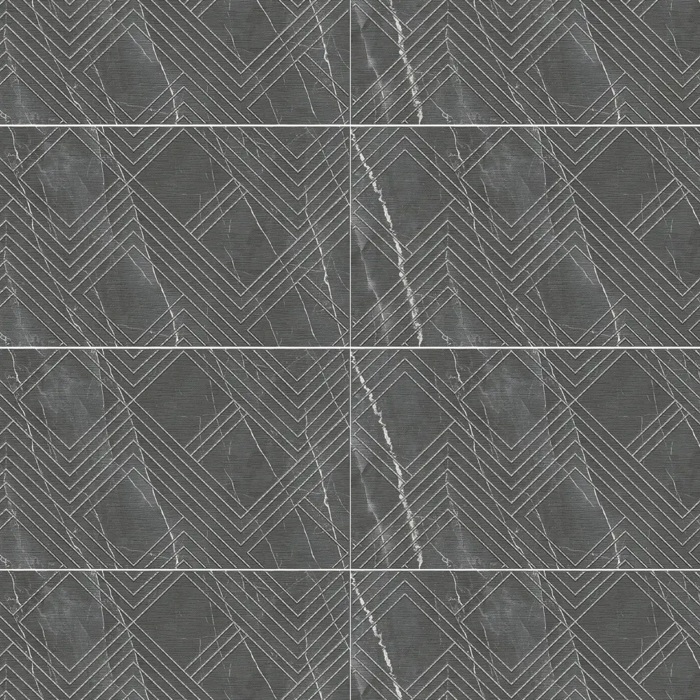 82825658 Декор настенный Azori Hygge Grey Cristall 31.5x63 см матовый камень цвет серый зигзаг STLM-0947907  - Вид №1