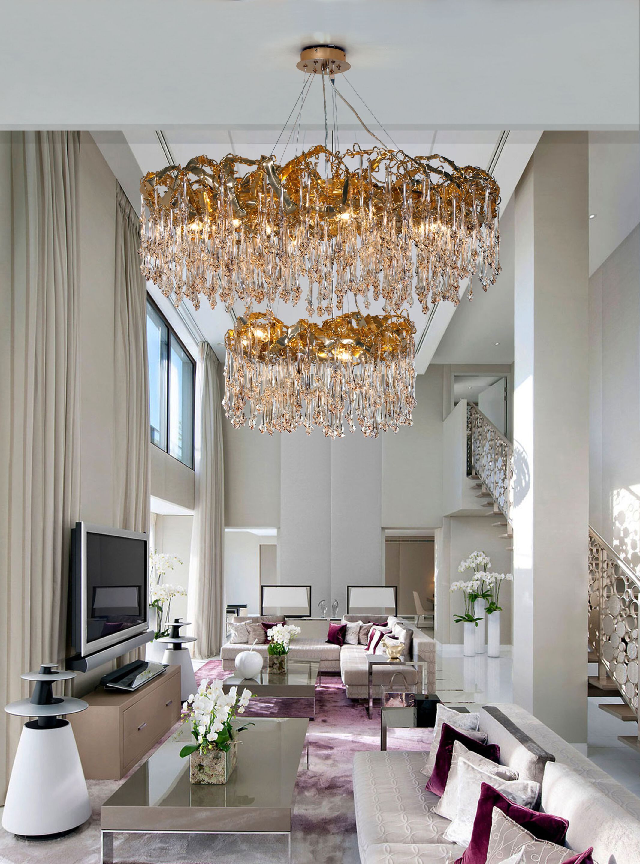 Люстра из латуни и стекла K-Lighting Sculpture ARCH-00078575 - Вид №2