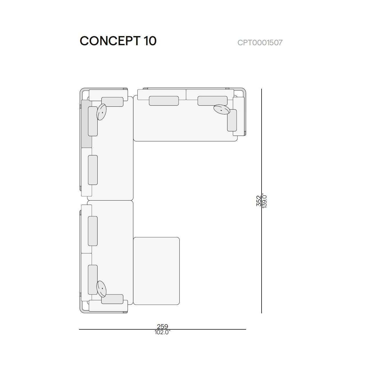 Тканевый угловой модульный садовый диван MANUTTI Flows ARCH-00011283 - Вид №7