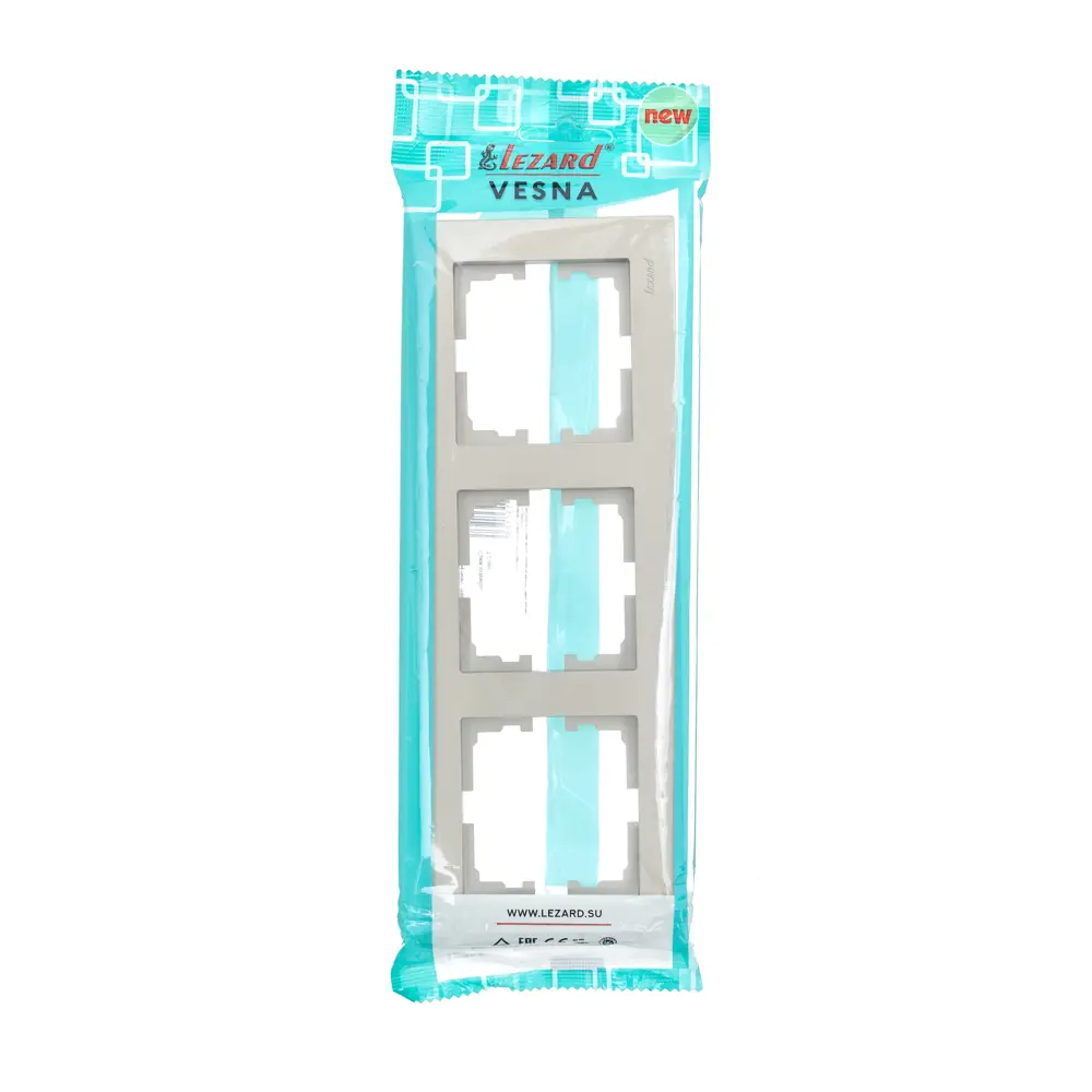 Рамка Lezard Vesna для розеток и выключателей на 3 поста в цвете титан 87103822 STLM-1570664 - Вид №3