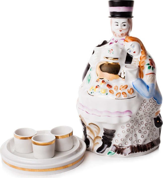 10617324 Промыслы Вербилок Штоф декоративный 24 см "У самовара" Фарфор 