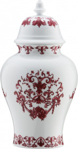 10596255 Richard Ginori Ваза 31см с крышкой "Вавилон" (карминово-красная) Фарфор