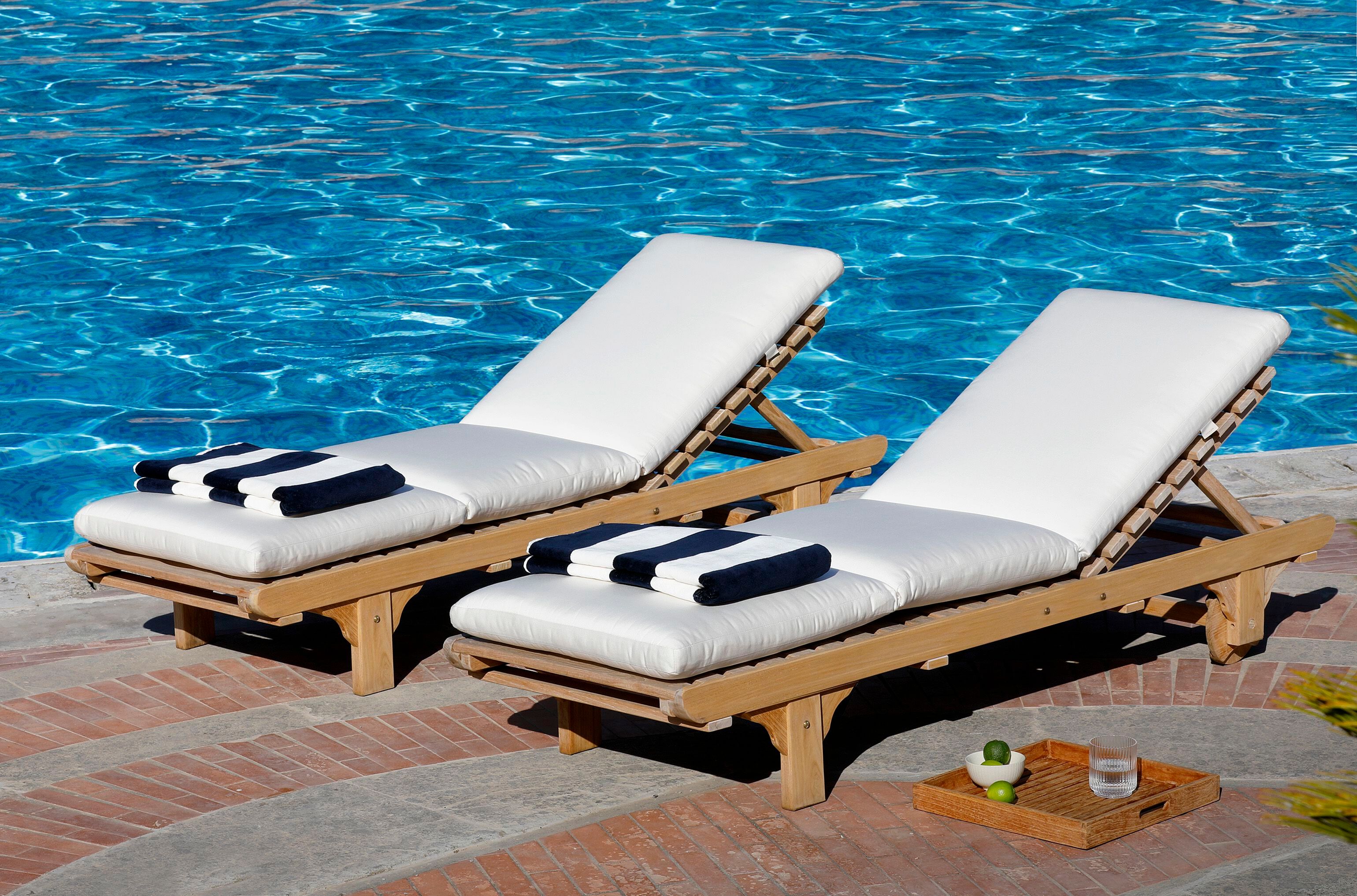 Садовая кровать с откидной спинкой из тикового дерева с колесами Unopiù Chelsea ARCH-00076668 - Вид №2