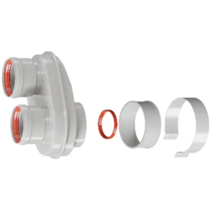 Адаптер моноблочный Rommer для перехода на двухтрубную систему 80/80 в комплекте хомут RCA-8080-210002