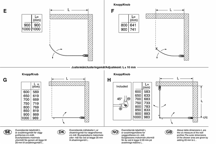 58900290 Гнутая дверь IFO Space SBNK, алюминиевый профиль, прозрачное стекло без ручек, профили SBNK 900 - Вид №3