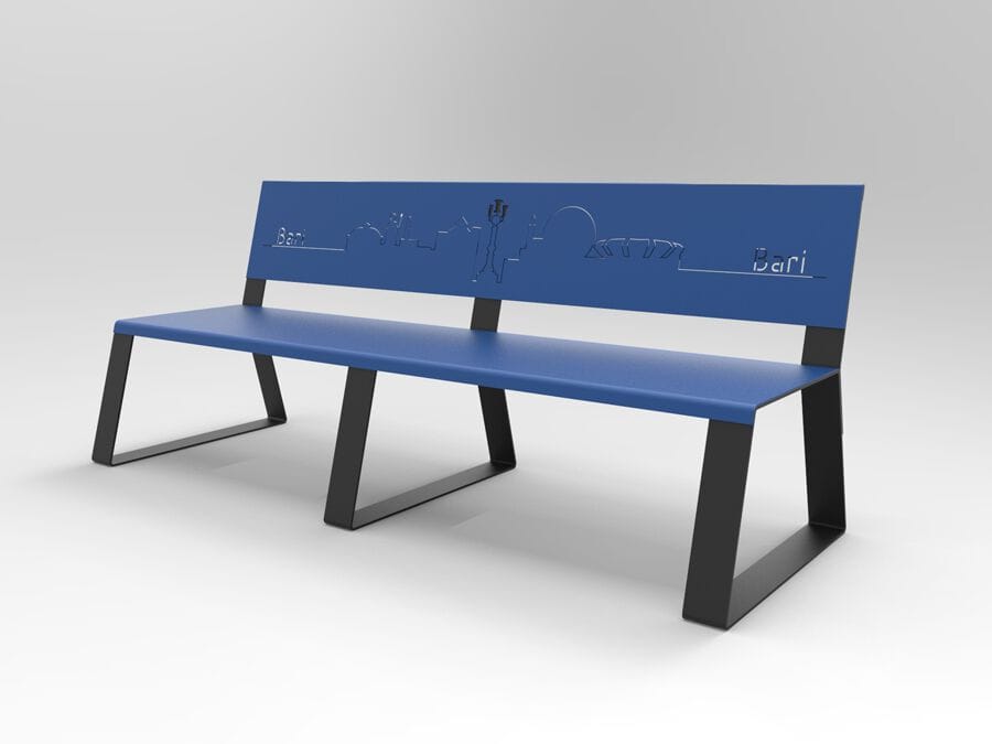 Стальная скамья со спинкой CITYSì город ARCH-00041534 - Вид №1