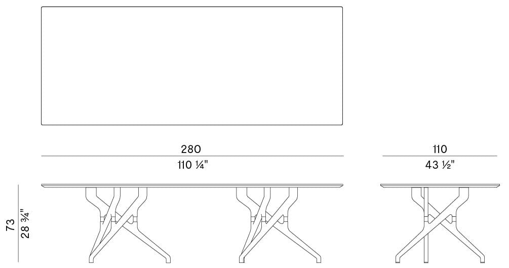 Прямоугольный обеденный стол из ясеня Potocco торс ARCH-00004976 - Вид №1