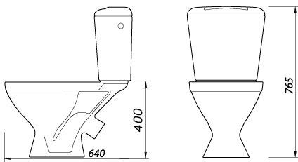 101537 Компакт унитаз с бачком Белый Лобненский Стройфарфор  Россия  - Вид №1