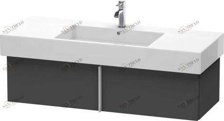 VE611504949 Vero Тумбочка подвесная Графит матовый, декор Duravit