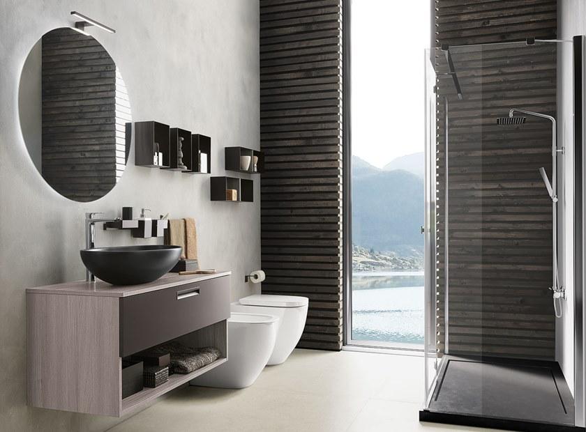 Archeda Тумба под умывальник подвесная с ящиками и зеркалом Light sun-id-1508580 - Вид №1