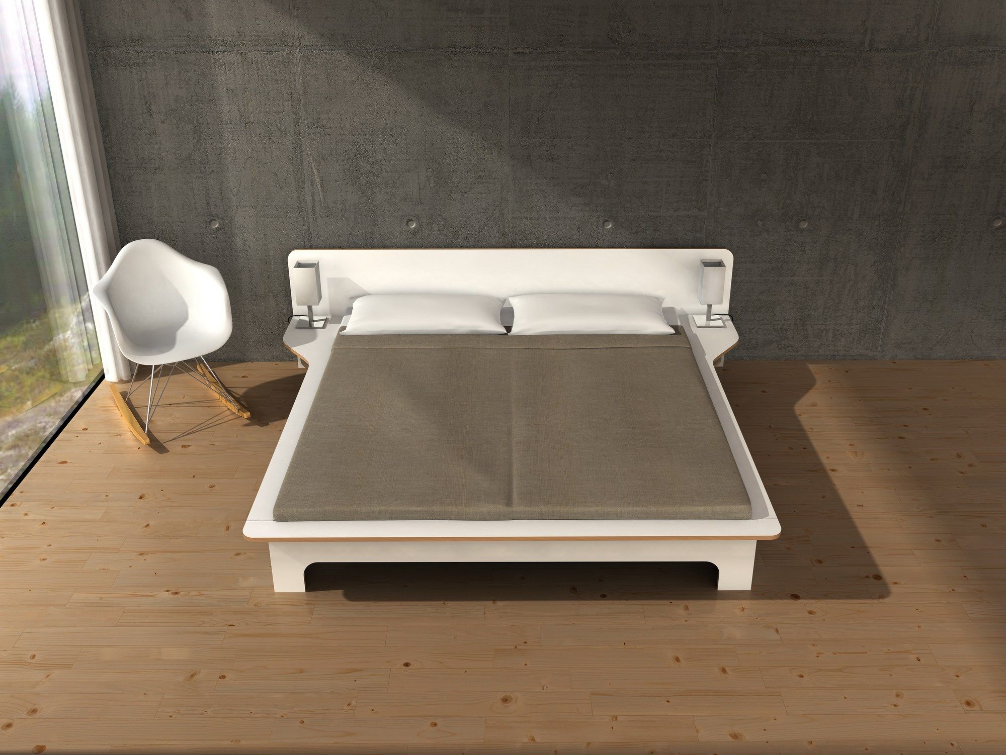 Двуспальная кровать из фанеры Müller Small Living самолет ARCH-00138117 - Вид №2