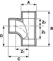 SANIT 72105106016 Тройник 90 ° ABS, лук отделка  - Вид №1