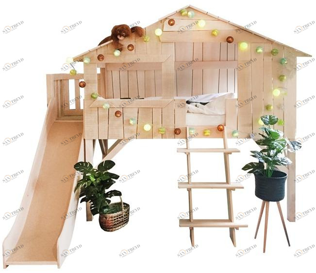 Mathy by Bols Кровать-чердак из липы с горкой и платформой Lits creatifs sun-id-1511309