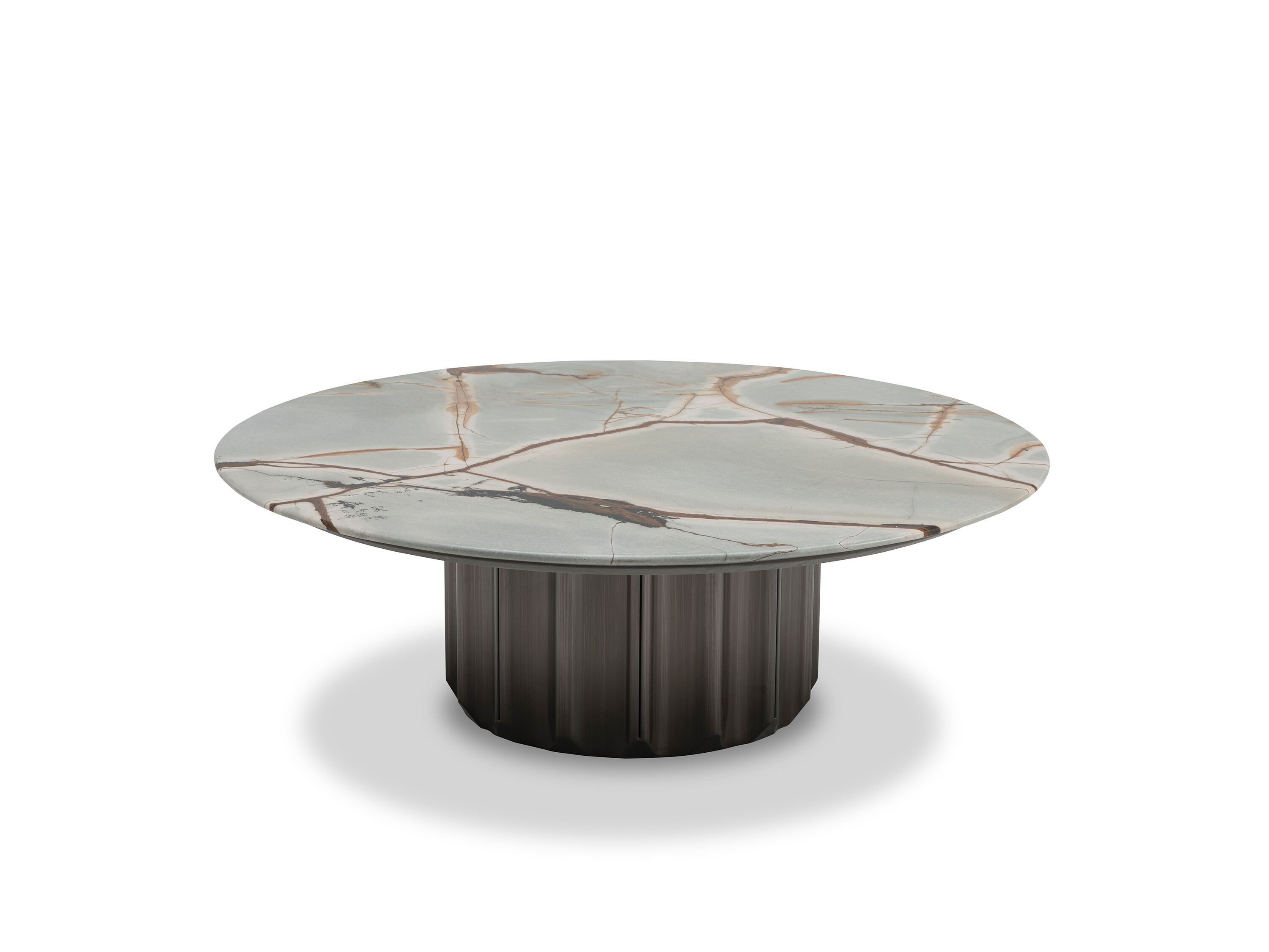 Низкий круглый журнальный столик из мрамора и нержавеющей стали CAMPO DE' FIORI ASCT655 ARCH-00091789 - Вид №1