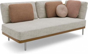 Левое угловое двойное сиденье кремень teak Manutti Flex