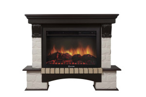 15747171 Портал камень белый, шпон темный дуб Firelight Forte 30S