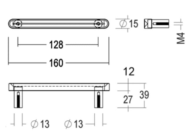 Латунь мост мебельная ручка Quincalux Комо ARCH-00031797 - Вид №2
