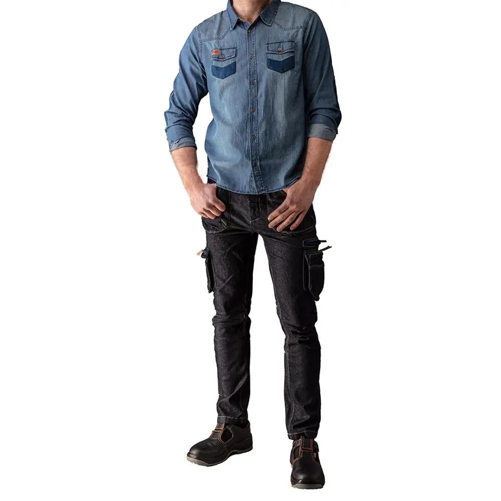 Рубашка Neo Tools Denim темно-синяя размер XL рост 187 83304106 STLM-2009422 - Вид №4