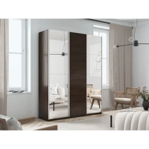 91905448 Шкаф-купе Мебельная Компания Е1 3 дверный 230x210x57 см 9 полок ЛДСП цвет венге 1Pzdz_210_V STLM-1405607