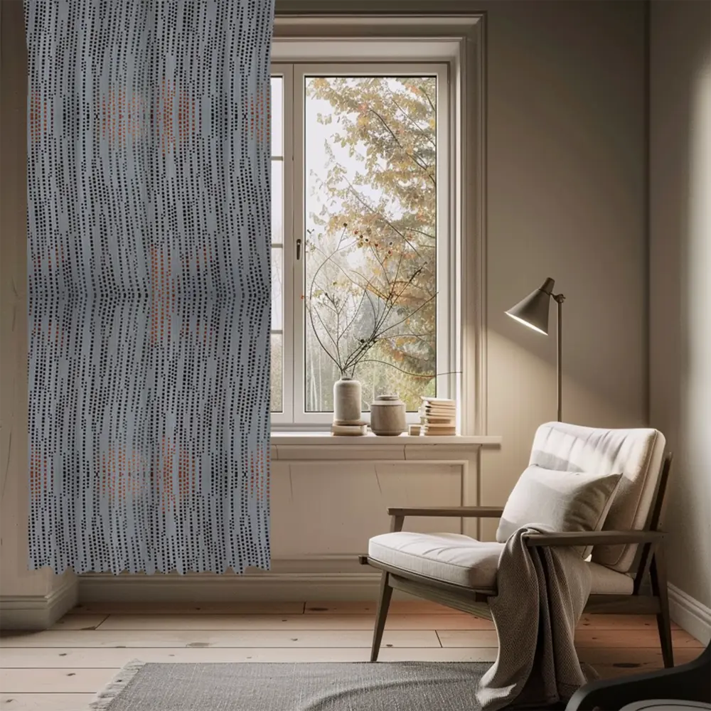 WITERRA Штора димаут Дождь серо-голубая 200х280 см 89427498 STLM-1571850