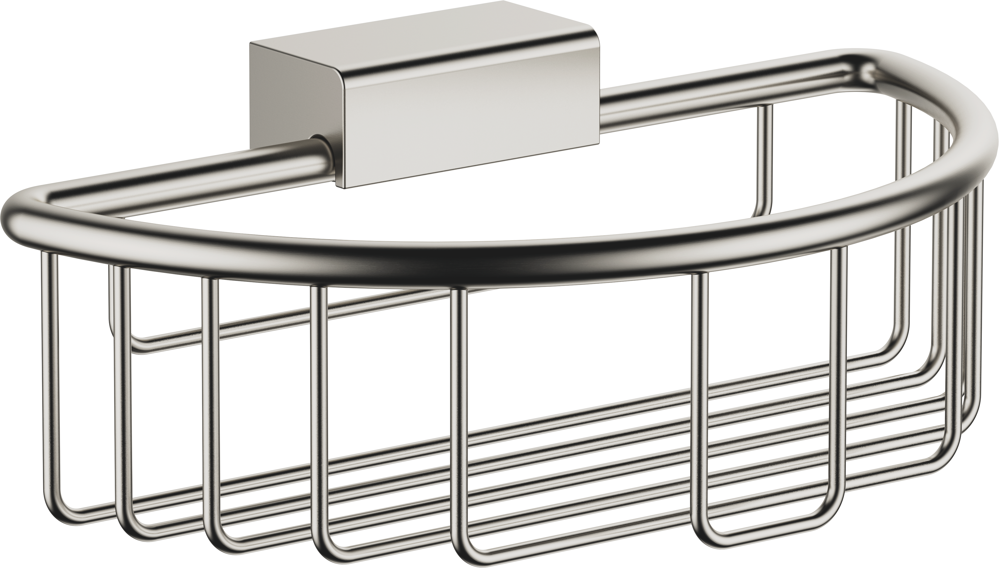 Душевая корзина для настенного монтажа - матовая платина