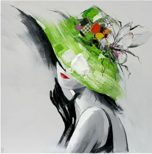 Картина на холсте 100х100 см "Сеньора кон-сомбреро-Верде" EVENHOME КАРТИНЫ МАСЛОМ 129851 Бежевый;зеленый;серый;черный;разноцветный