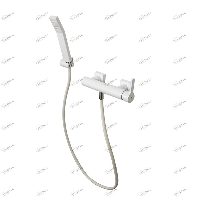 Смеситель для душа настенного монтажа 1/2 ”. Керамический картридж Ø35 мм. Межосевое расстояние 150 +/- 15 мм. Включает 150 см. длинный гибкий душ, ручной душ и настенный кронштейн. Расход 11,7 л / мин. при 3 барах.  Urban NOKEN 100081860  WHITE