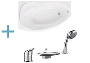 Акриловая ванна Aquanet Jersey 170x90 L (каркас + смеситель Aquanet Practic 2 AF111-63B)