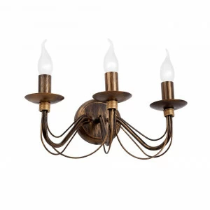 Бра металлическое на 3 лампы бронзовое Vitaluce V1205/3A VITALUCE СВЕЧА 00-3932005 Бронза