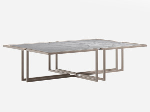 Низкий столик из каррарского мрамора и металла