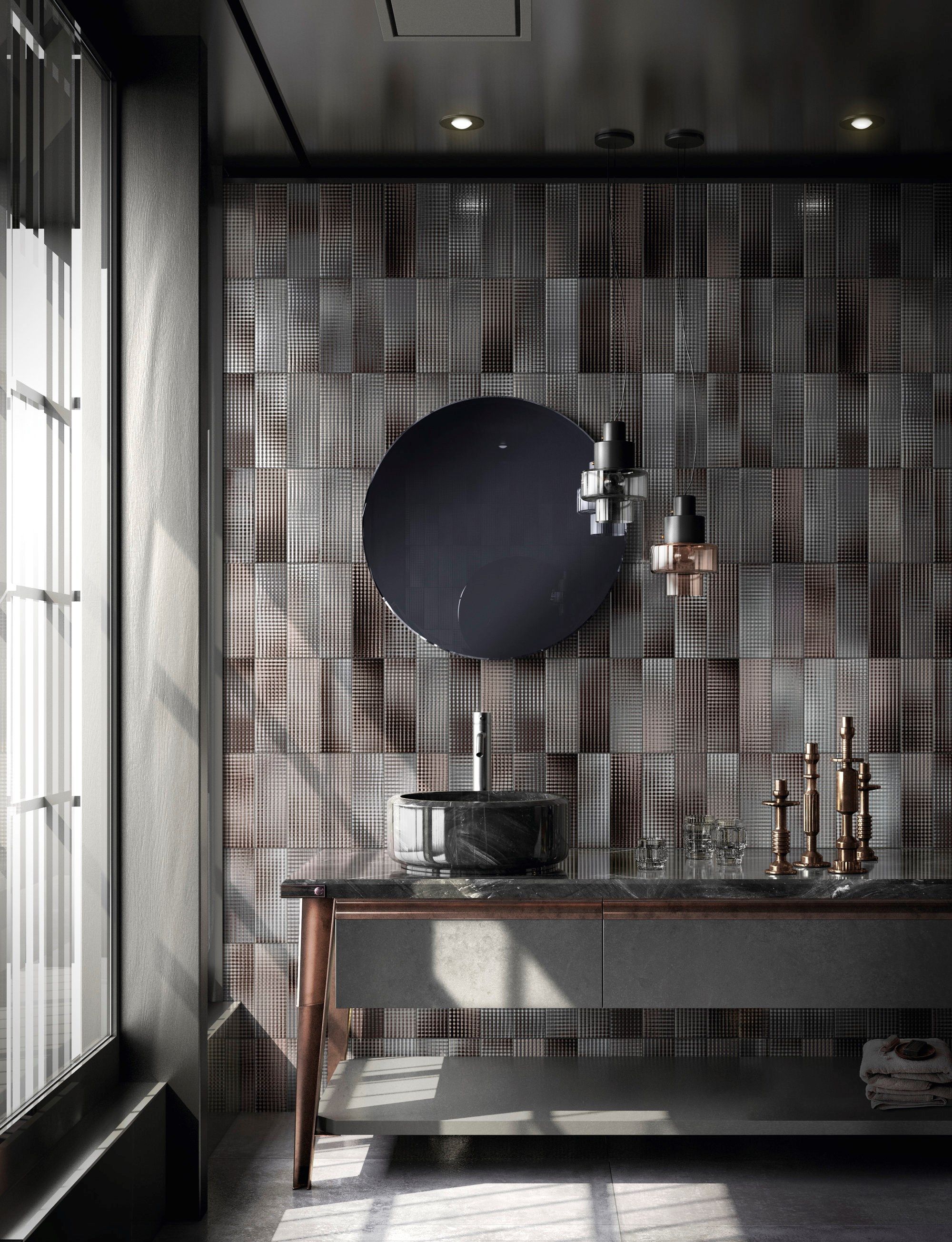 Внутренняя отделка керамогранита с металлическим эффектом IRIS Ceramica Diesel Living ARCH-00124878 - Вид №8