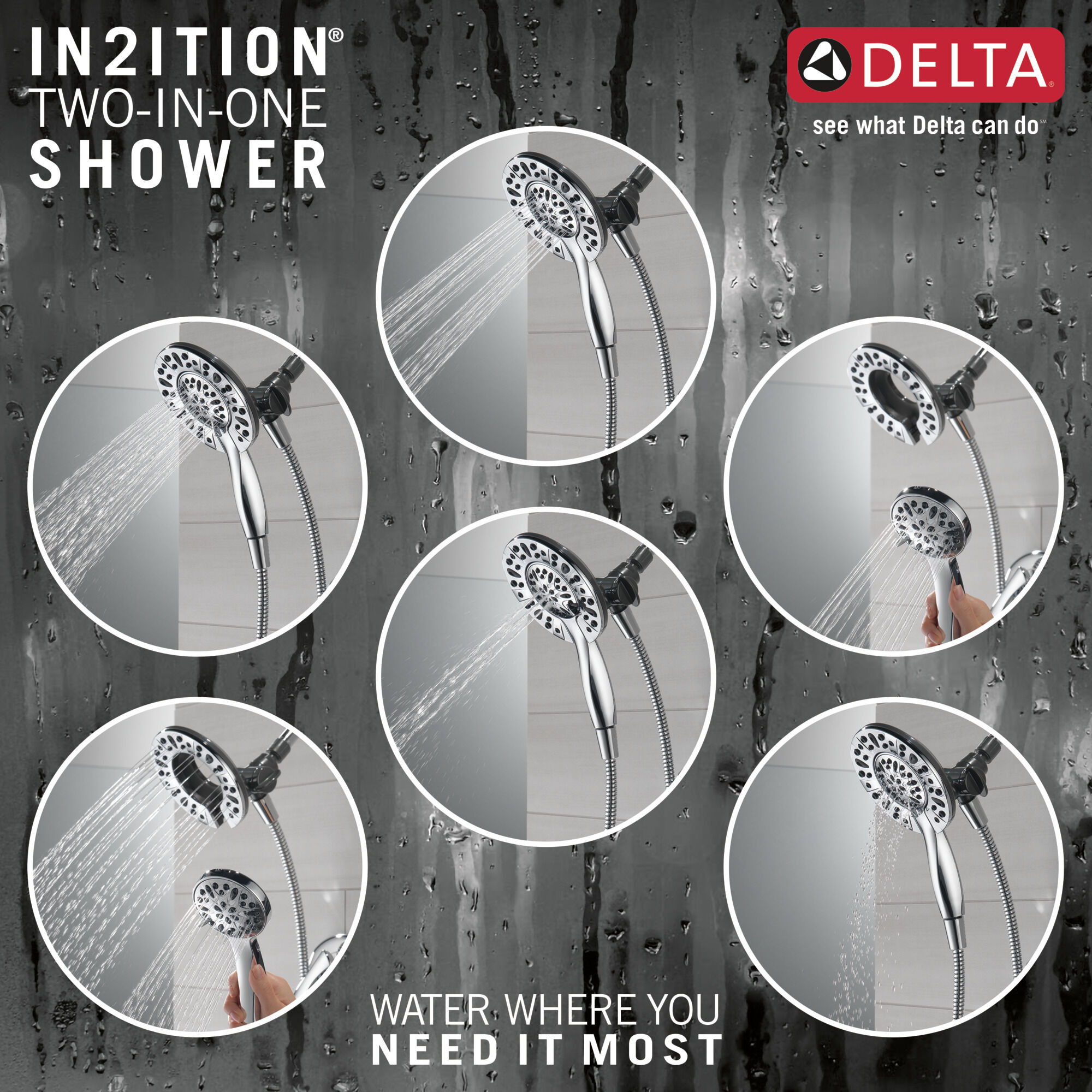144890-I Ванна и душ Monitor® серии 14 с In2ition® Delta Faucet Larkin Хром  - Вид №2