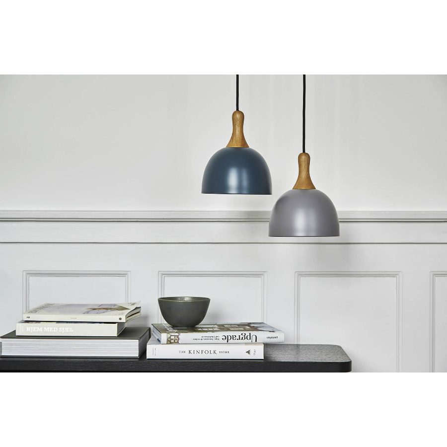 Лампа подвесная Topp, D17,6 см, черная матовая/дуб Frandsen 139965001 - Вид №1