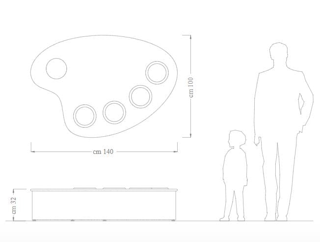 Плантатор с сиденьями для детей из оцинкованной стали DIMCAR FIOROZZA ARCH-00064699 - Вид №1