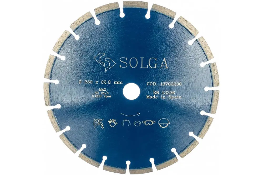 91406579 Диск алмазный по бетону Solga Diamant 13703230 с сегментированной кромкой 230x22.23x2.6 мм STLM-0842528