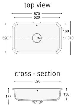 7510, 7520, 7530 Накладная раковина под столешницу  овальная Corian® Design  - Вид №5