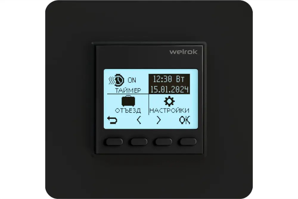 91682492 Терморегулятор для теплого пола Welrok pro bk электронный цвет черный STLM-0943081