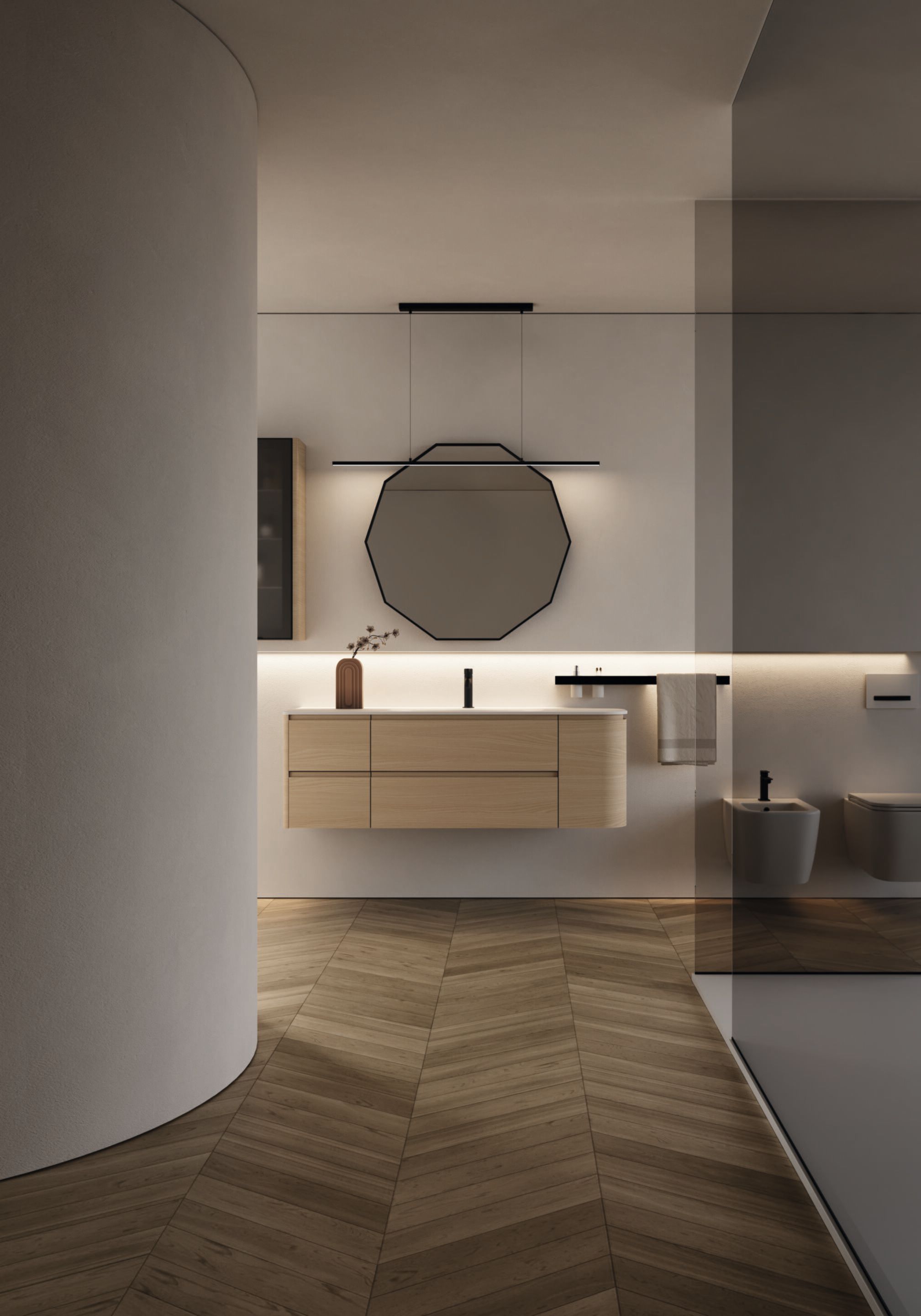 Подвесной туалетный столик с зеркалом Ideagroup Seventy Form ARCH-00052491 - Вид №1