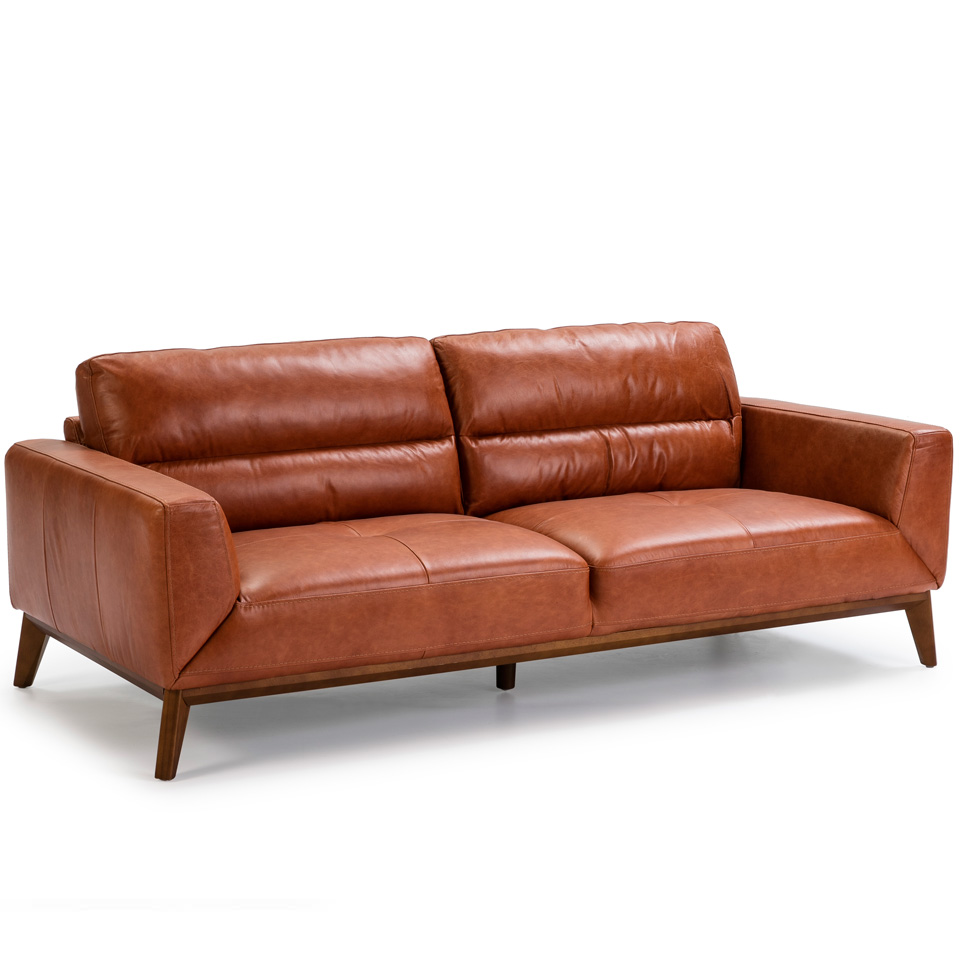 073529 Диван из кожи -3P светло-коричневый Angel Cerda KF1016  - Вид №5