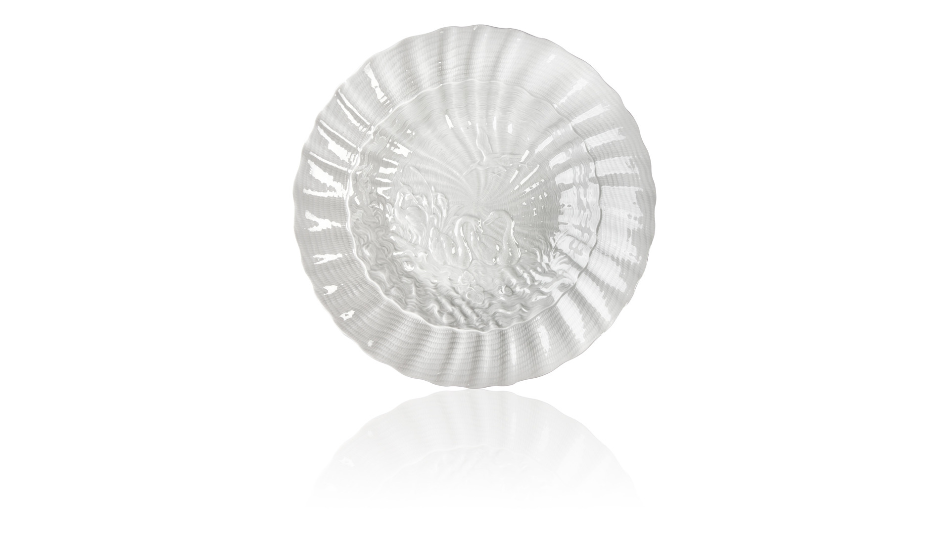 10645333 Meissen Набор из 6 тарелок суповых Meissen "Лебединый сервиз" (белый рельеф), 25см Фарфор, Керамика  - Вид №1