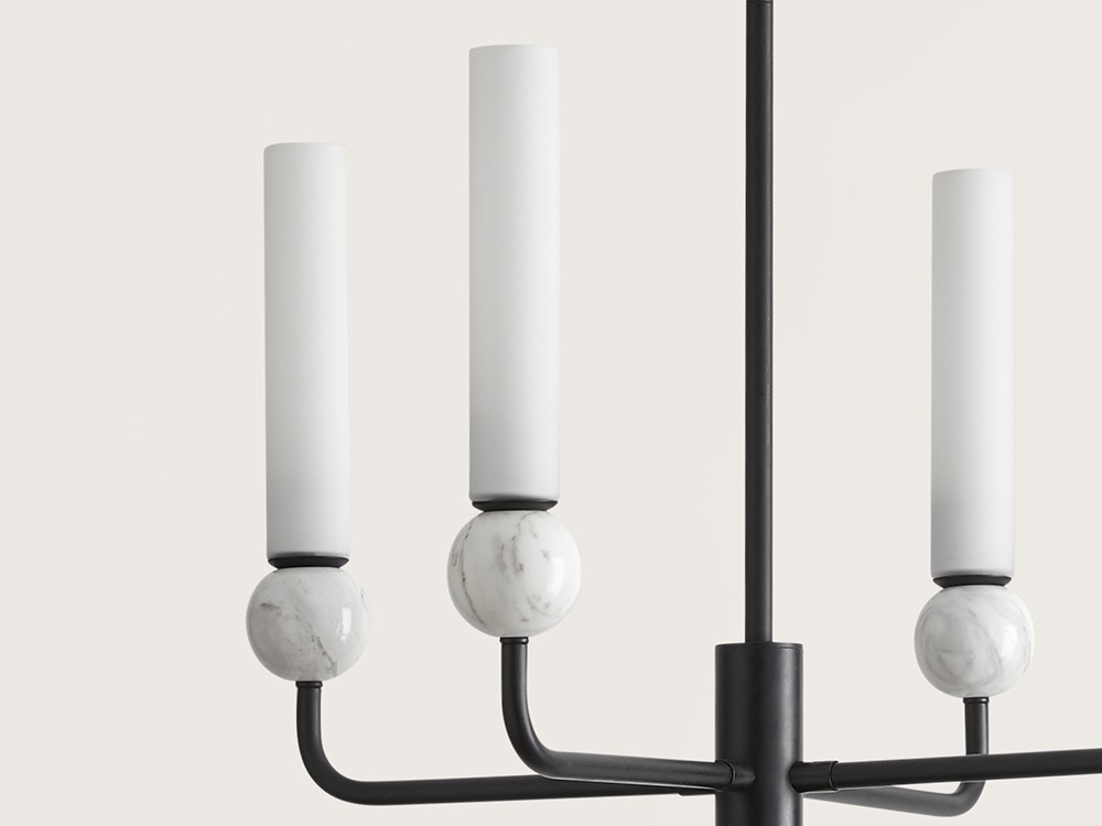 100987 Люстра 8L черная - белый мрамор Aromas del Campo Delie  - Вид №2