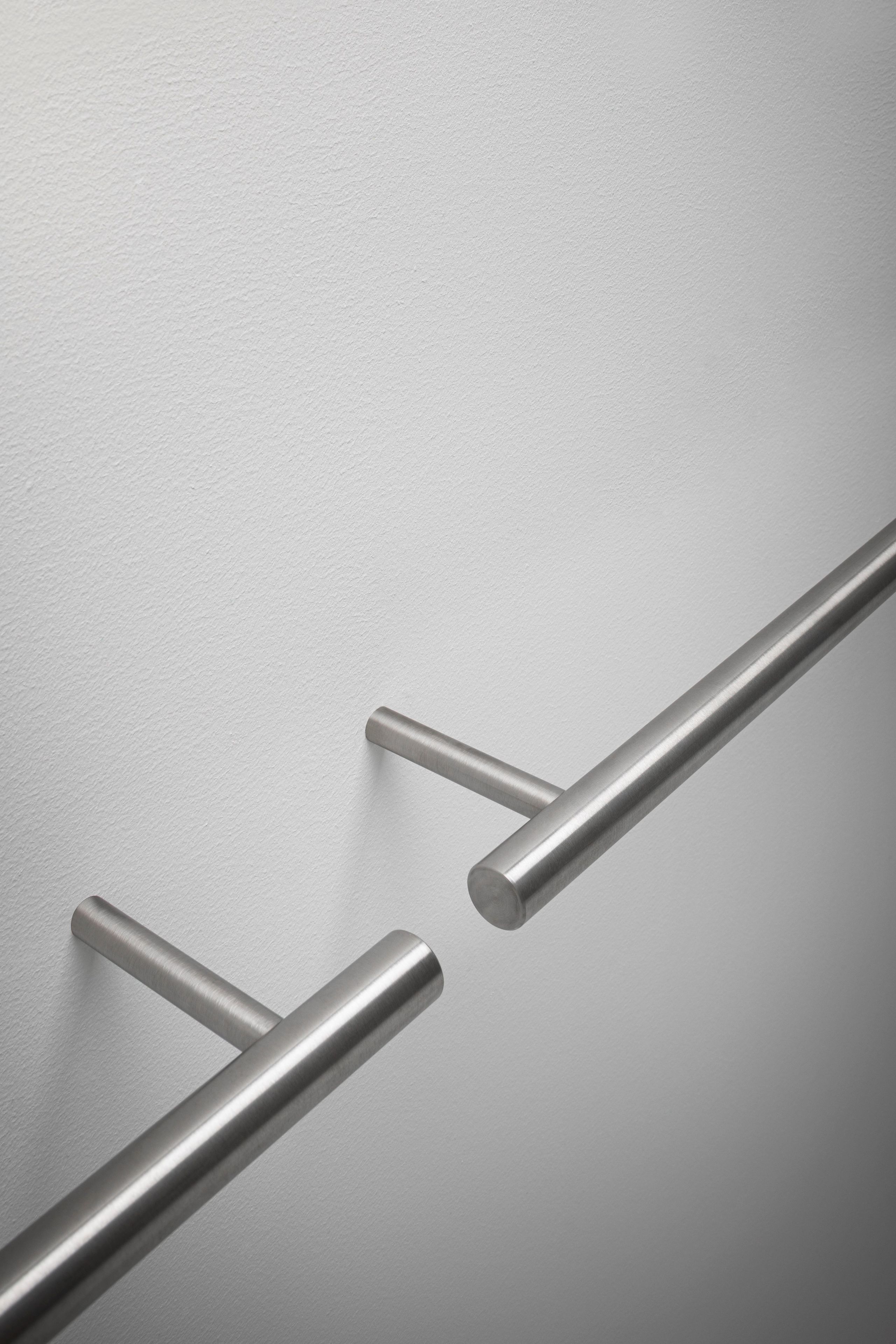 Держатель для полотенец / полка для ванной комнаты из нержавеющей стали и дерева Falper цилиндр ARCH-00006285 - Вид №1