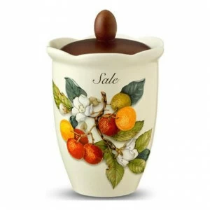 Банка керамическая для соли 0,8 л бежевая "Итальянские фрукты" NUOVA CER ИТАЛЬЯНСКИЕ ФРУКТЫ 00-3946442 Бежевый;коричневый